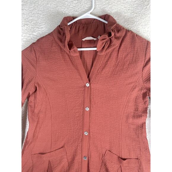 Soft Surroundings Crepe Tunic Womens Large Plein Air Button Down Long Sleeve - Picture 11 of 15